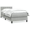 vidaXL Cama com molas/colch&atilde;o cinzento-claro 80x210 cm veludo
