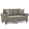 vidaXL Sof&aacute; 2 lugares c/ almofadas/almofad&otilde;es 120cm veludo cinza-claro