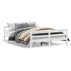 vidaXL Cama sem colch&atilde;o 140x200 cm madeira de pinho maci&ccedil;a branco