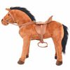 vidaXL Cavalo de peluche de montar castanho