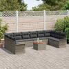 vidaXL Conjunto de Sof&aacute; de Jardim com almofada 11 pcs Cinzeto vime PE