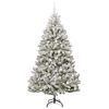vidaXL &Aacute;rvore de Natal Artificial Verde e Branco 210 cm PVC e Metal