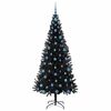 vidaXL &Aacute;rvore de Natal com 300 LEDs com suporte Preto 210 cm PVC