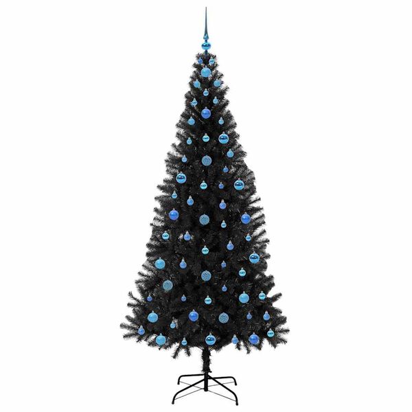 vidaXL &Aacute;rvore de Natal com 300 LEDs com suporte Preto 210 cm PVC