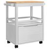 vidaXL Carrinho de Cozinha FLORO Branco 72,5 x 45 x 80 cm