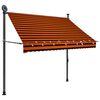 vidaXL Toldo retr&aacute;til manual com LED 200 cm laranja e castanho