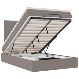 moldura de cama otomana vidaXL com tecido cinza 120x200cm