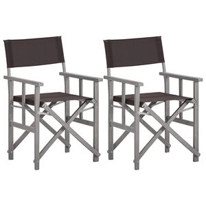 vidaXL Cadeiras de realizador 2 pcs madeira de ac&aacute;cia s&oacute;lida