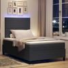 vidaXL Cama Box Spring LED Cinza Escuro e Branco 120 x 200 cm