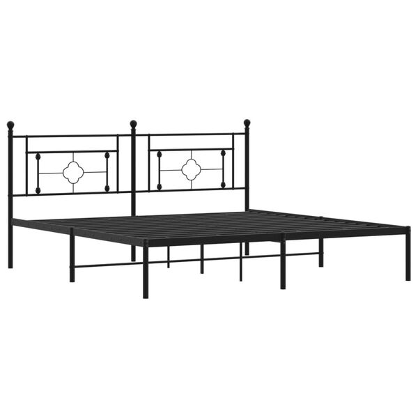 vidaXL Estrutura de cama com cabeceira 183x213 cm metal preto