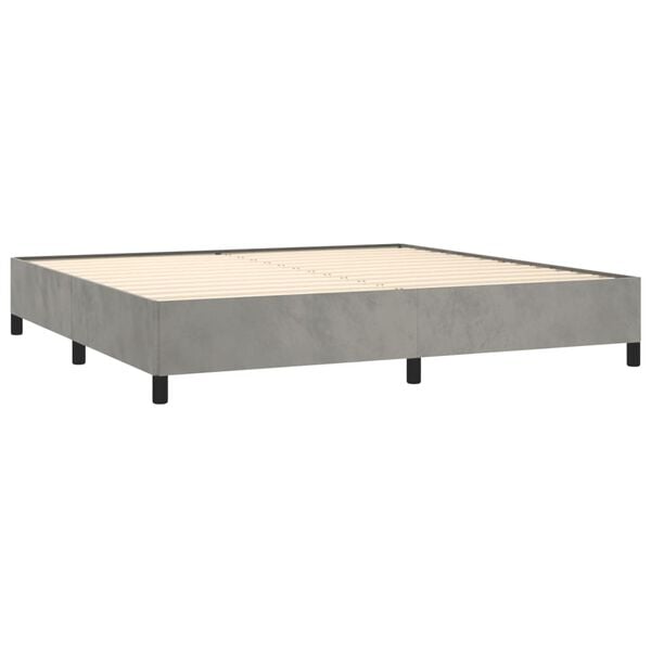 vidaXL Estrutura de cama sem colch&atilde;o 200x200 cm veludo cinzento-claro