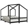 vidaXL Estrutura de cama infantil 2x(80x200) cm pinho maci&ccedil;o preto