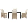 vidaXL Conjunto de Jantar para Jardim 5 pcs Bege Rattan Sint&eacute;tico