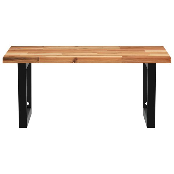 vidaXL Prateleira de parede p/ lavat&oacute;rio a&ccedil;o/madeira de ac&aacute;cia maci&ccedil;a