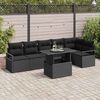 vidaXL Conjunto de Sof&aacute; de Jardim 7 pcs Preto vime PE