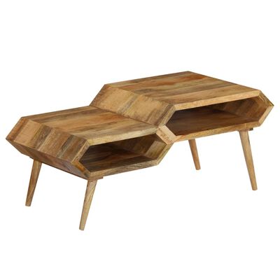 vidaXL Mesa de centro em madeira de mangueira maciça 104x50x45 cm
