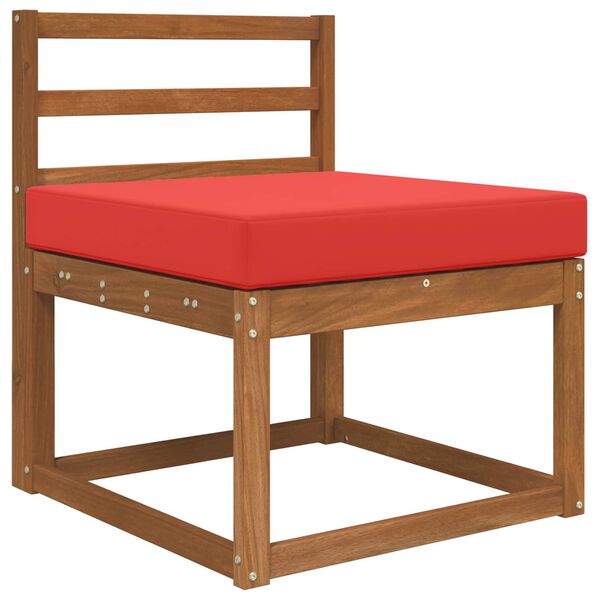 vidaXL Almofada para Sof&aacute; Externo Vermelho 60 x 60 x 8 cm Poli&eacute;ster