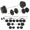 vidaXL Conjunto de barras e halteres 60 Kg