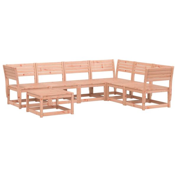 vidaXL 7 pcs conjunto lounge de jardim madeira de douglas maci&ccedil;a