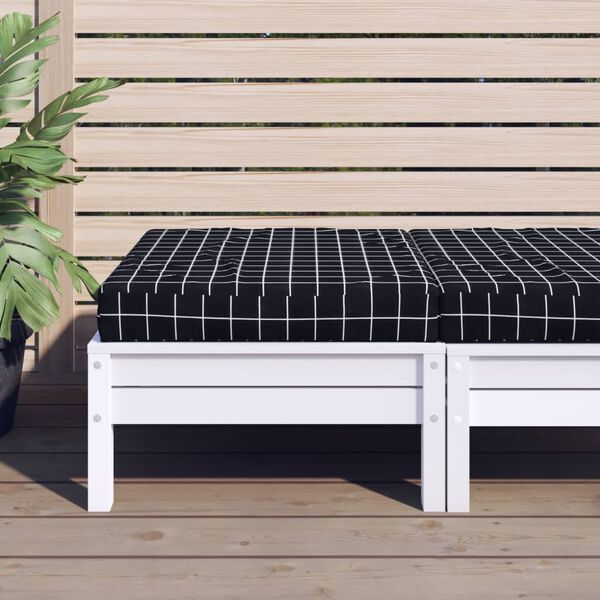 vidaXL Almofadão móveis paletes 60x60x8 cm tecido oxford xadrez preto