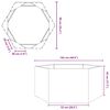 vidaXL Vaso/floreira de jardim hexagonal 104x90x45 cm a&ccedil;o antracite