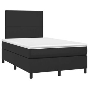 vidaXL Cama boxspring com colch&atilde;o 120x190 cm couro artificial preto