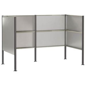 vidaXL Tela para Lixeira 167 x 85 x 113 cm A&ccedil;o inoxid&aacute;vel Prateado