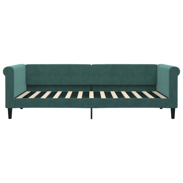 vidaXL Sof&aacute;-cama 90x200 cm veludo verde-escuro
