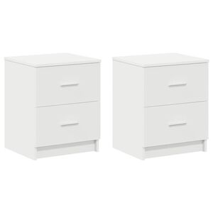 vidaXL Mesas de cabeceira 2 pcs com 2 gavetas 40x36x50 cm branco