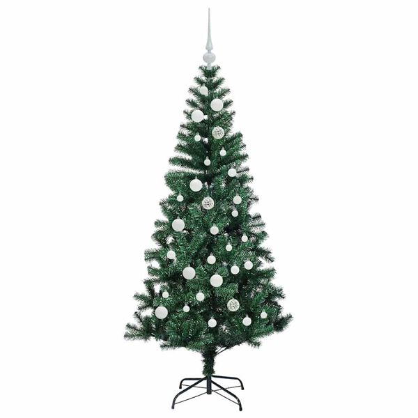 vidaXL &Aacute;rvore de Natal Artificial Pr&eacute;-iluminada Verde 150 cm
