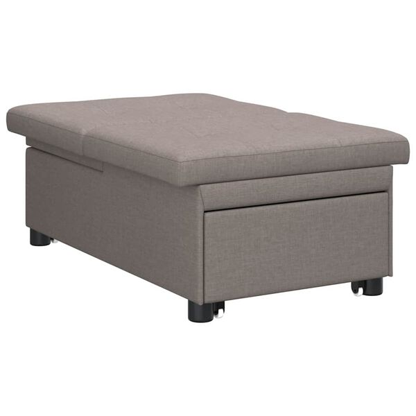 vidaXL Sof&aacute;-cama retr&aacute;til Cinzento-acastanhado 194 x 50 x 82 cm tecido