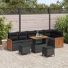 vidaXL Conjunto de Sof&aacute; de Jardim com almofada 11 pcs Preto vime PE