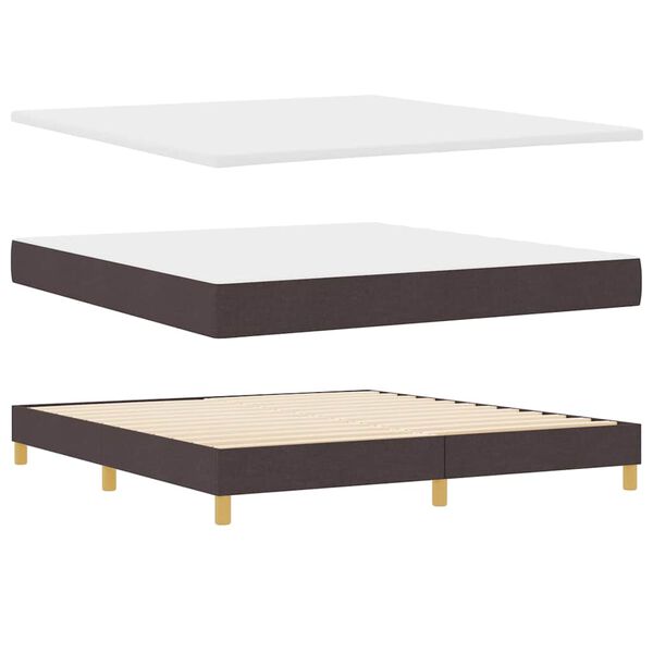 vidaXL Cama Box com colch&atilde;o Marrom Escuro 180 x 200 cm tecido