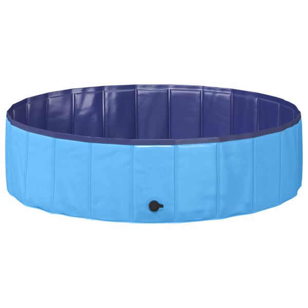 vidaXL Piscina Dobr&aacute;vel para C&atilde;es Azul 120 x 120 x 30 cm PVC