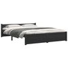 vidaXL Estrutura de cama casal 135x190 cm madeira maci&ccedil;a preto