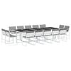 vidaXL 15 pcs conj. de jantar p/ jardim c/ almofad&otilde;es textilene branco
