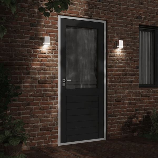 vidaXL Candeeiro de parede para exterior aço inoxidável prateado