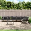 vidaXL 8 pcs conjunto lounge de jardim c/ almofadões vime PE antracite