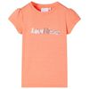 T-shirt de manga curta para crian&ccedil;a laranja-n&eacute;on 128