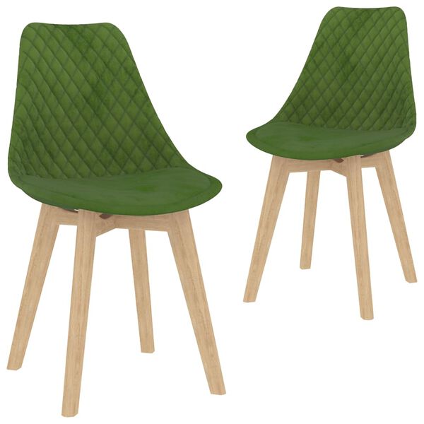 vidaXL Cadeiras de jantar 2 pcs veludo verde-claro