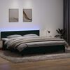 vidaXL Cama box spring c/ colch&atilde;o e LED 180x210 cm veludo verde-escuro