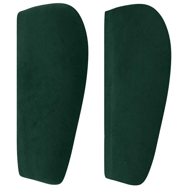 vidaXL Cabeceira de cama c/ abas veludo 93x23x78/88 cm verde-escuro
