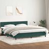 vidaXL Cama box spring c/ colch&atilde;o e LED 180x220 cm veludo verde-escuro