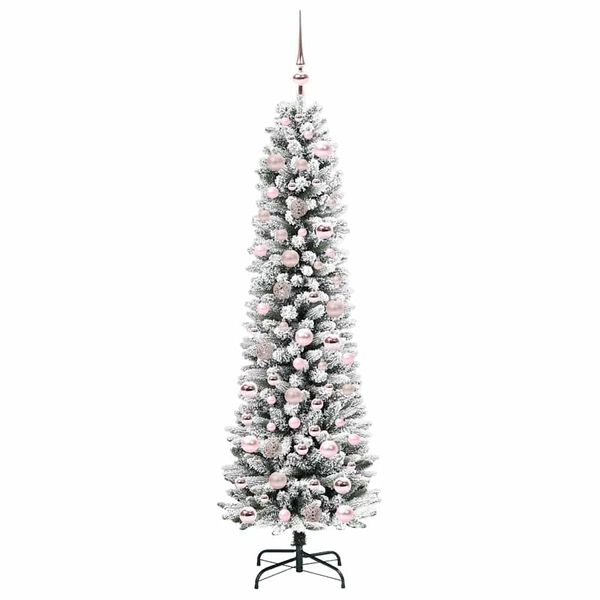 vidaXL &Aacute;rvore de Natal Artificial Branco 180 cm PVC, Metal e Pl&aacute;stico