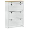 vidaXL Arm&aacute;rio de Sapatos com gaveta Corona Branco 99 x 32 x 138 cm
