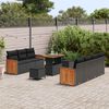 vidaXL Conjunto de Sof&aacute; de Jardim com almofada 13 pcs Preto vime PE