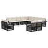 vidaXL Conjunto de Sof&aacute; de Jardim 13 unid. Preto e Branco Creme