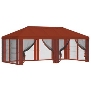vidaXL Capa de Gazebo com Laterais 6 x 3 m Terracota Poli&eacute;ster 190