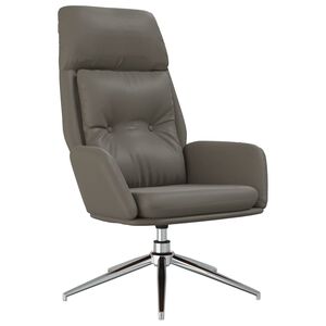 vidaXL Cadeira de descanso couro genu&iacute;no cinzento