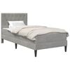 vidaXL Estrutura de cama com colch&atilde;o Cinzento-claro 90 x 190 cm Veludo